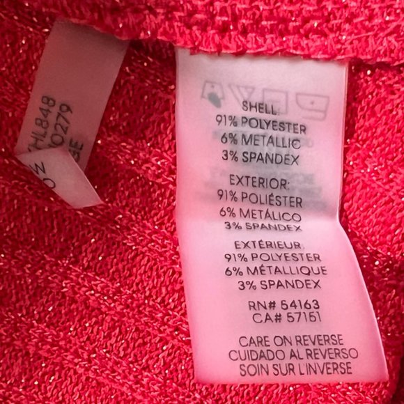 Calvin Klein Women’s Red Plus Size Ribbed Glitter Sweater Size 0X - Picture 5 of 5